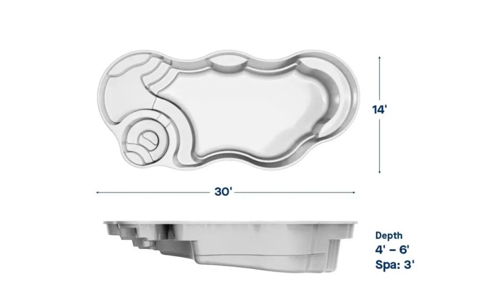 Latham Bermuda 14 Deluxe fiberglass pool
