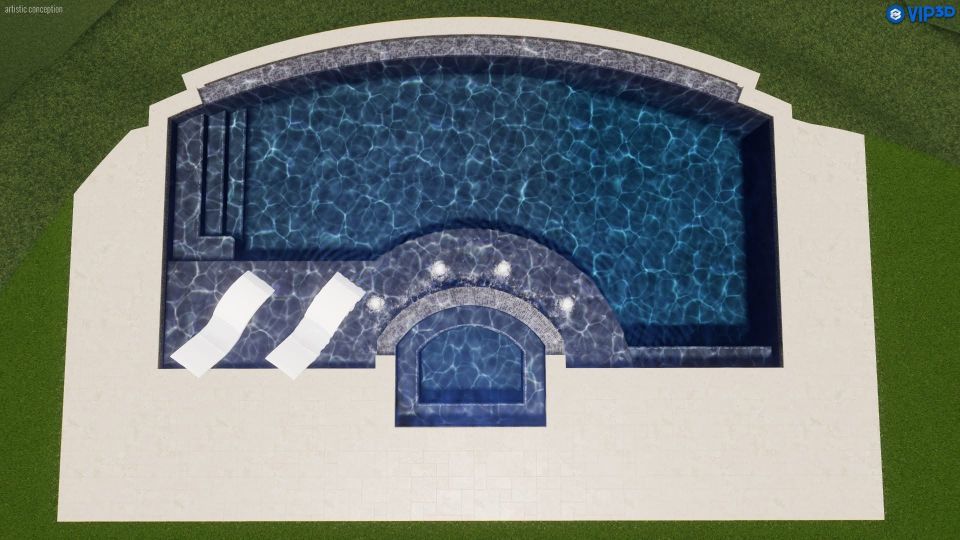 Gunite Infinity Pool with Spa on Smith Lake