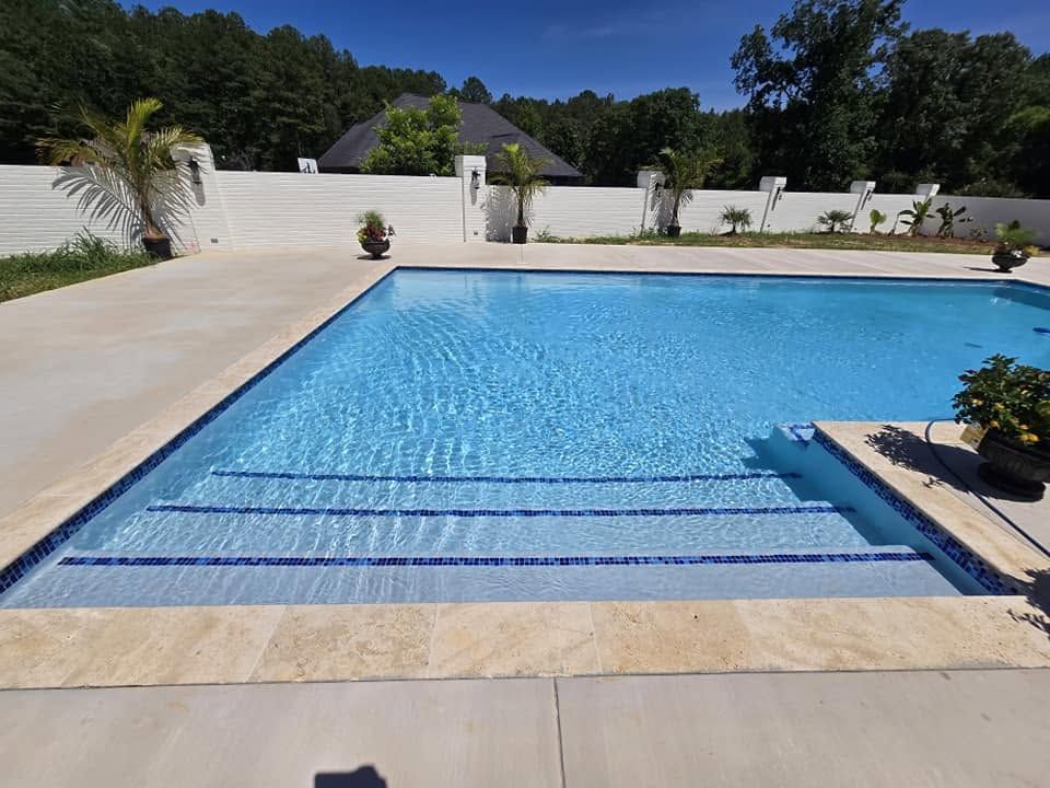 Custom Vinyl Pool with Slide and Spa – Morris, AL