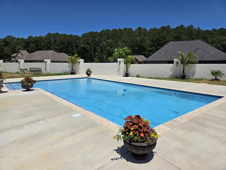 Custom Vinyl Pool with Slide and Spa – Morris, AL