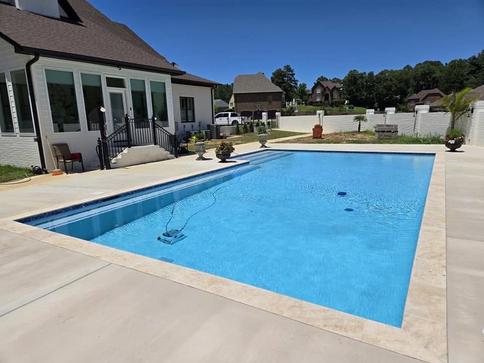 Custom Vinyl Pool with Slide and Spa – Morris, AL