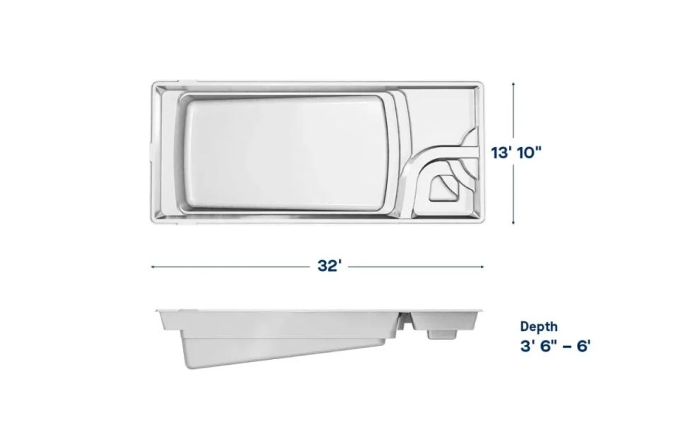 Latham Cayman 14 Deluxe fiberglass pool