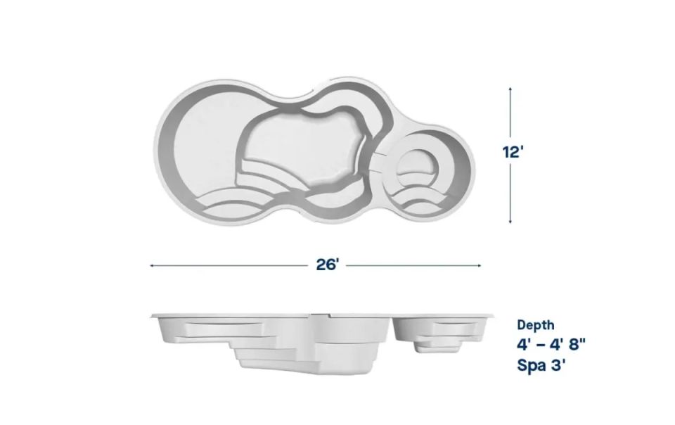 Latham Axiom 12 Deluxe fiberglass pool