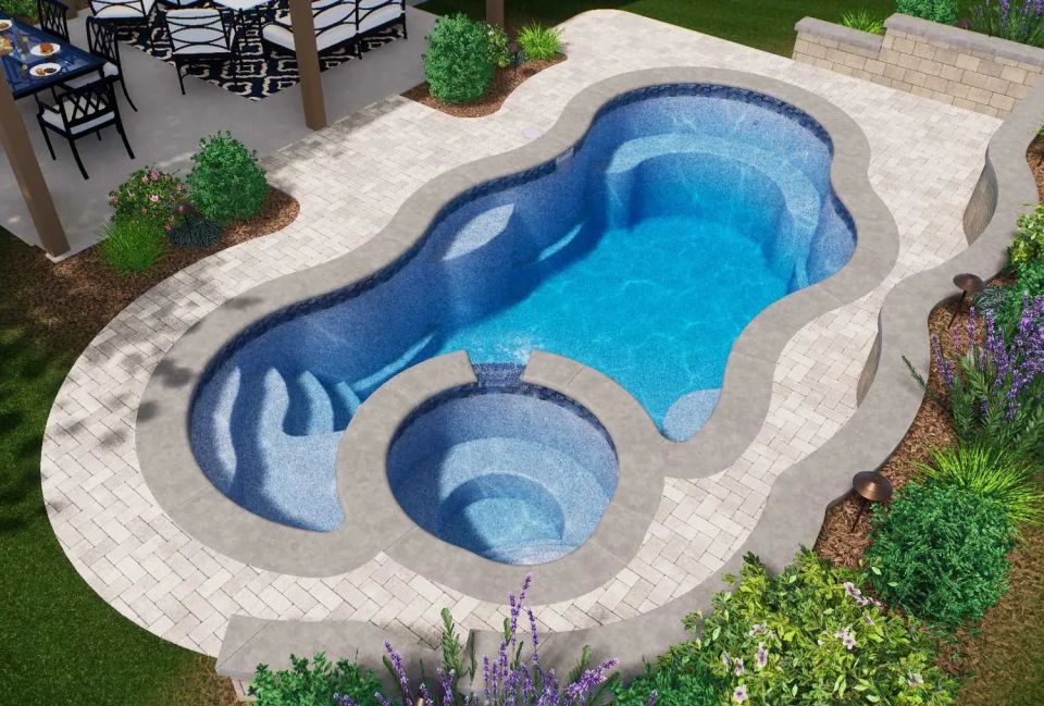 Latham Bermuda 12 Deluxe fiberglass pool