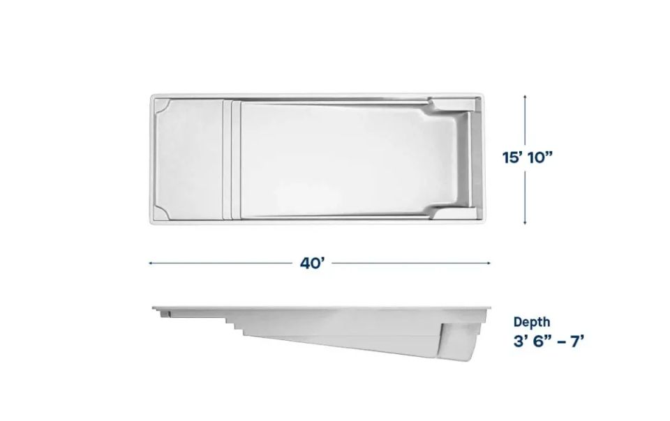Latham Corinthian 16 fiberglass pool