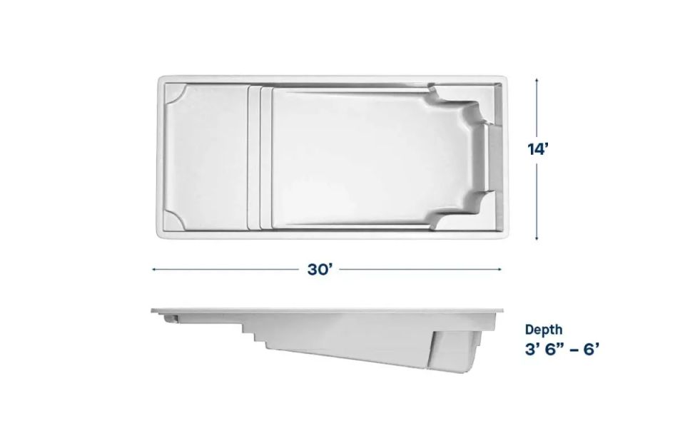 Latham Corinthian 14 fiberglass pool