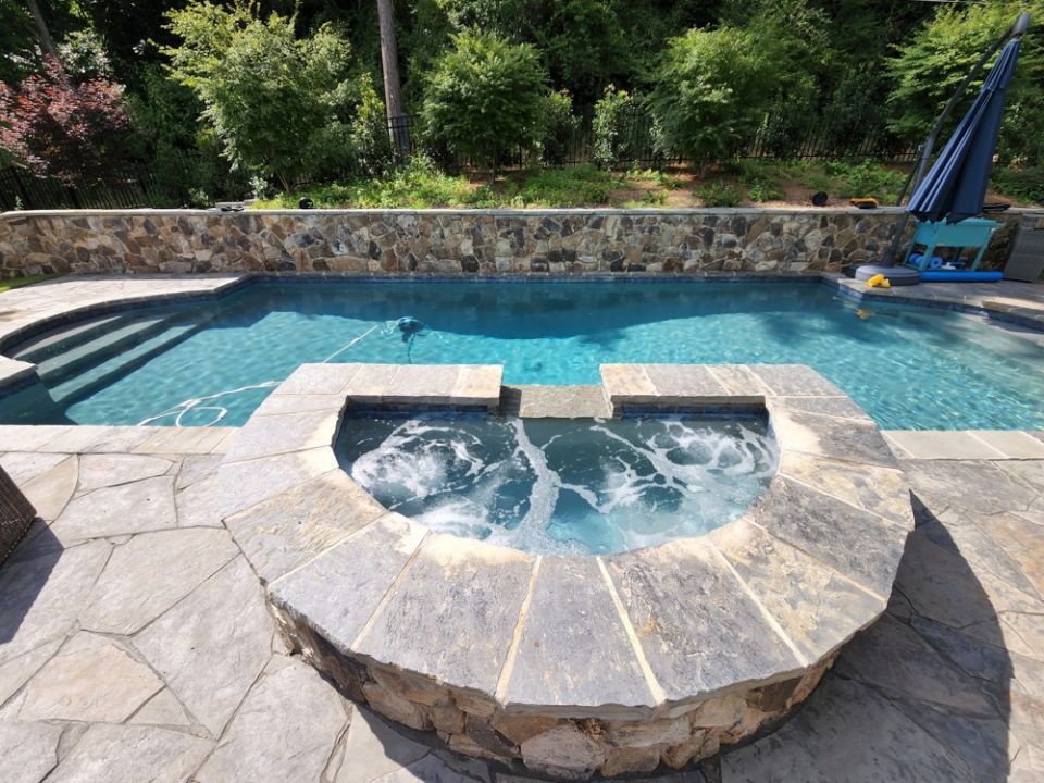 Gunite Pool in a Small, Steep Backyard – Mountain Brook