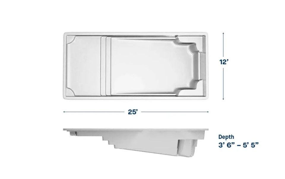 Latham Corinthian 12 fiberglass pool
