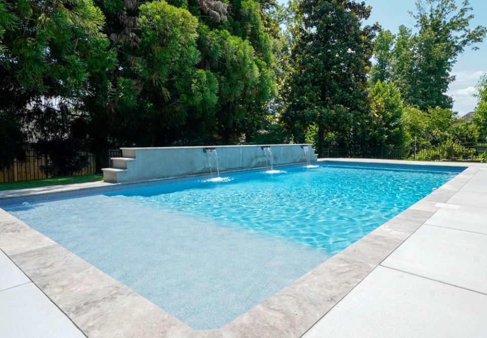 Modern Gunite Pool with Tanning Ledge