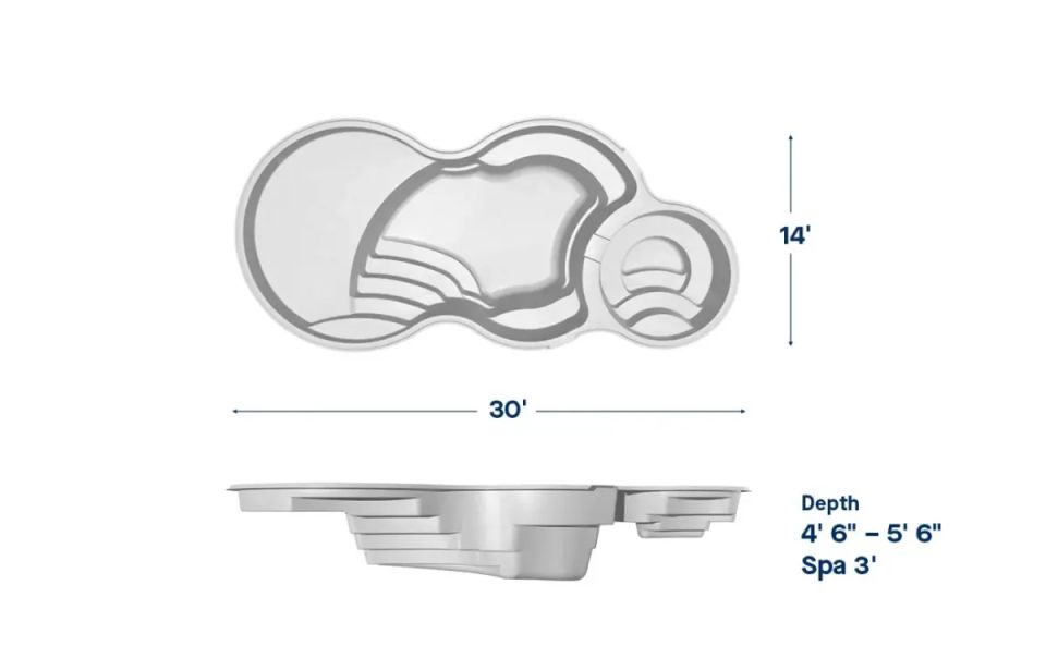 Latham Axiom 14 Deluxe fiberglass pool