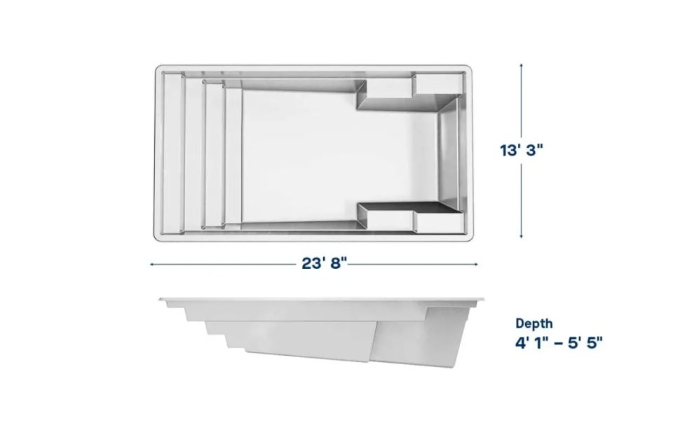 Latham Athens 13.23 fiberglass pool