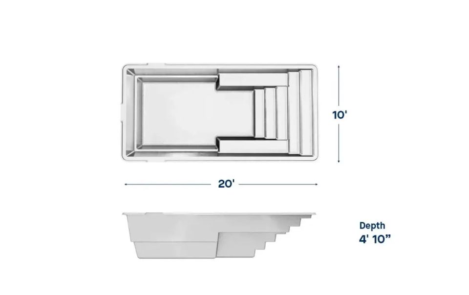 Latham Milan 10.20 fiberglass pool
