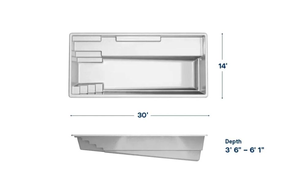 Latham Providence 14 fiberglass pool